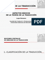 La clasificación de la traducción y sus modalidades