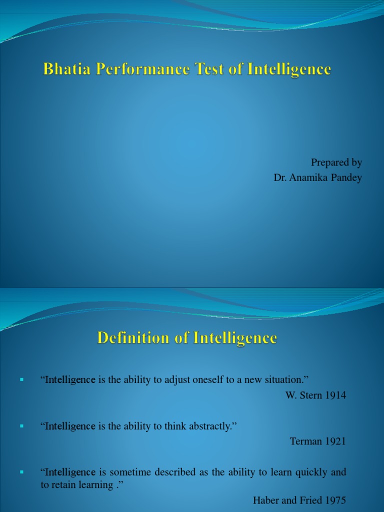 9 Bhatia Battery Performance Test PDF Intelligence Quotient Data Collection