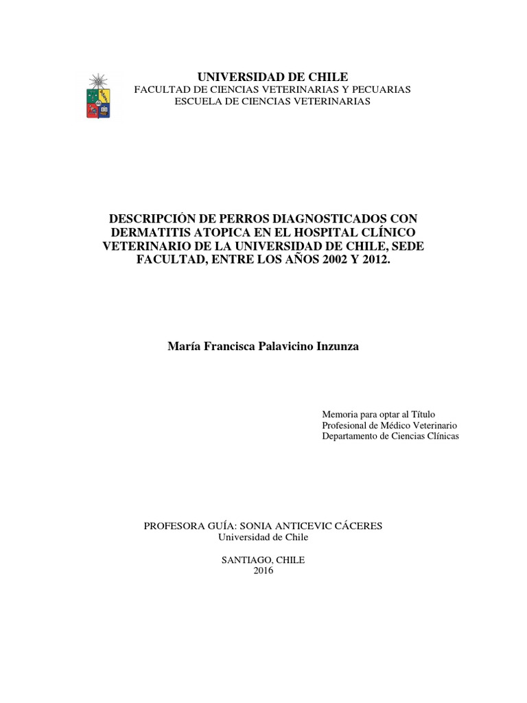 Universidad de Chile: Facultad de Ciencias Veterinarias Y Pecuarias ...