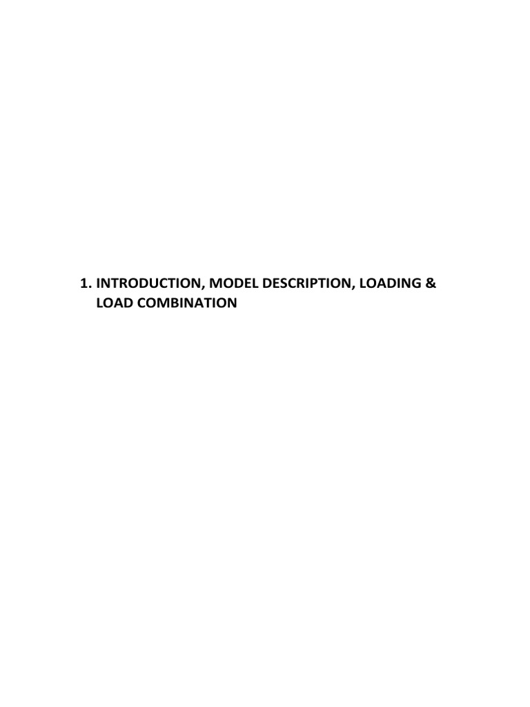 Introduction, Model Description, Loading & Load Combination | PDF