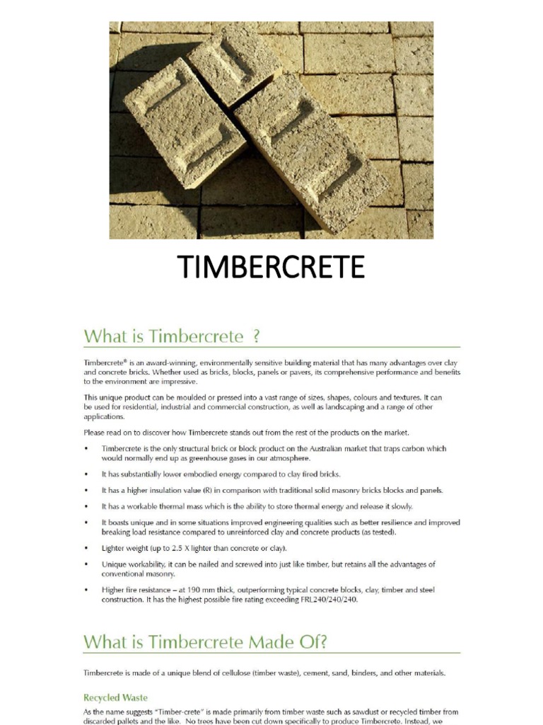 Timbercrete: Innovative Insulation Solutions | PDF | Computers ...