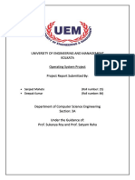 University of Engineering and Management Kolkata Operating System Project Project Report Submitted by