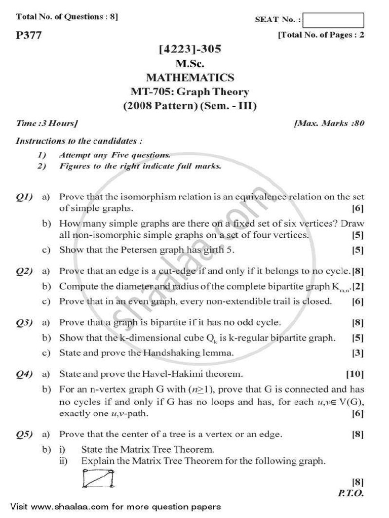 Mathematic S) S C o S o Ec Di Es o S. To Rks PDF Graph Theory