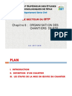 Chapitre 6 Organisation Des Chantiers de BTP PDF