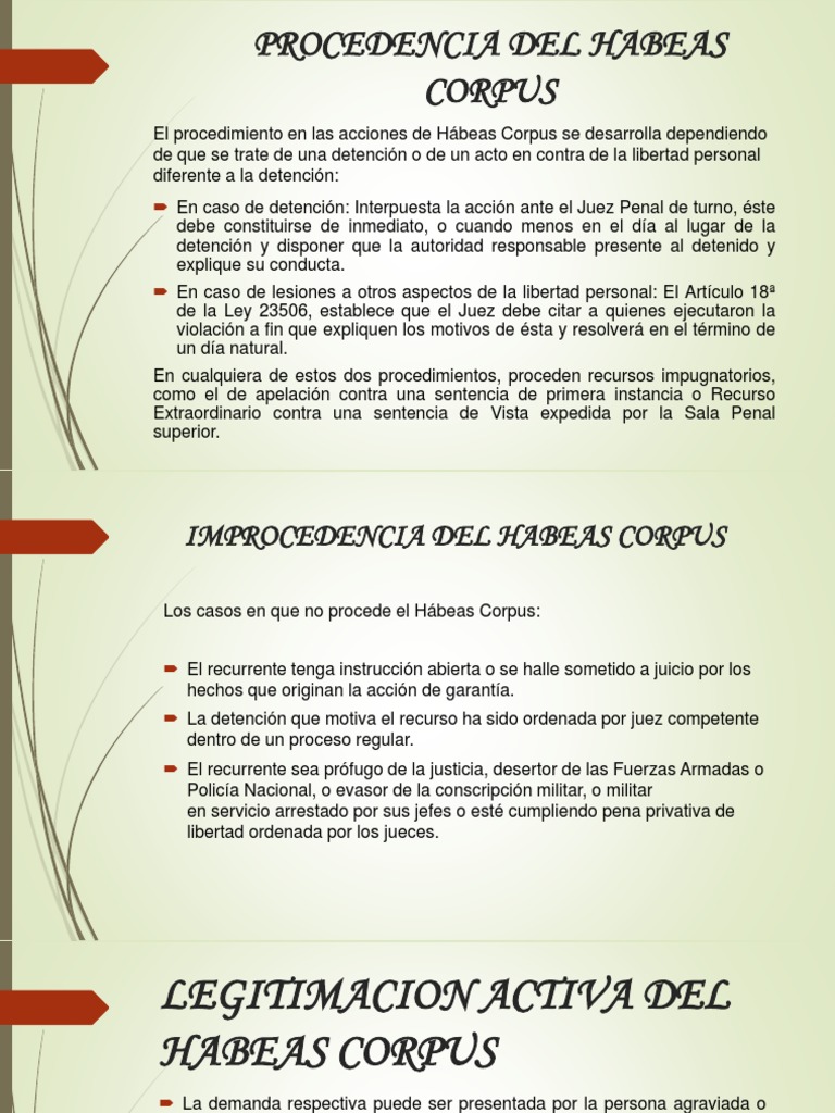 Procedimiento del Habeas Corpus | PDF | Habeas corpus | Justicia