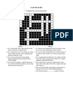 Unit 11 - Tailor Made Crossword Puzzle PG 104,105,106