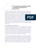 La Alimentacion Tradicional Europea Antes y Despues Del Consumo de Productos Americanos Siglos