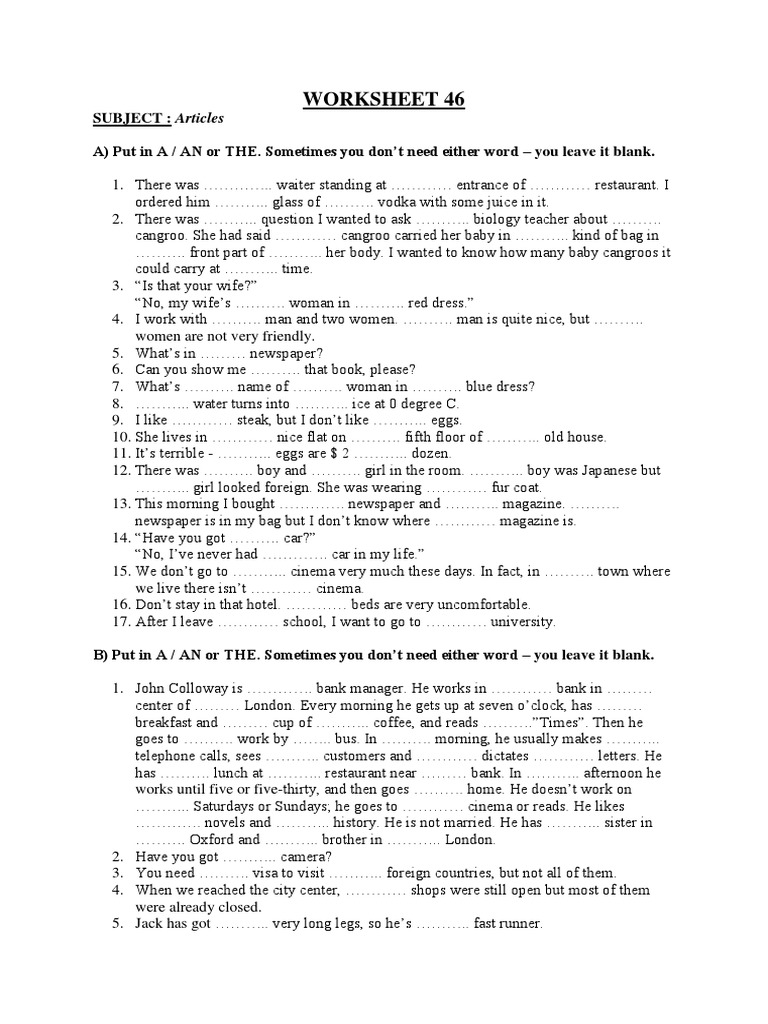 Worksheet 46 Articol 9 D