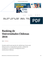Ranking de Universidades Chilenas 2016