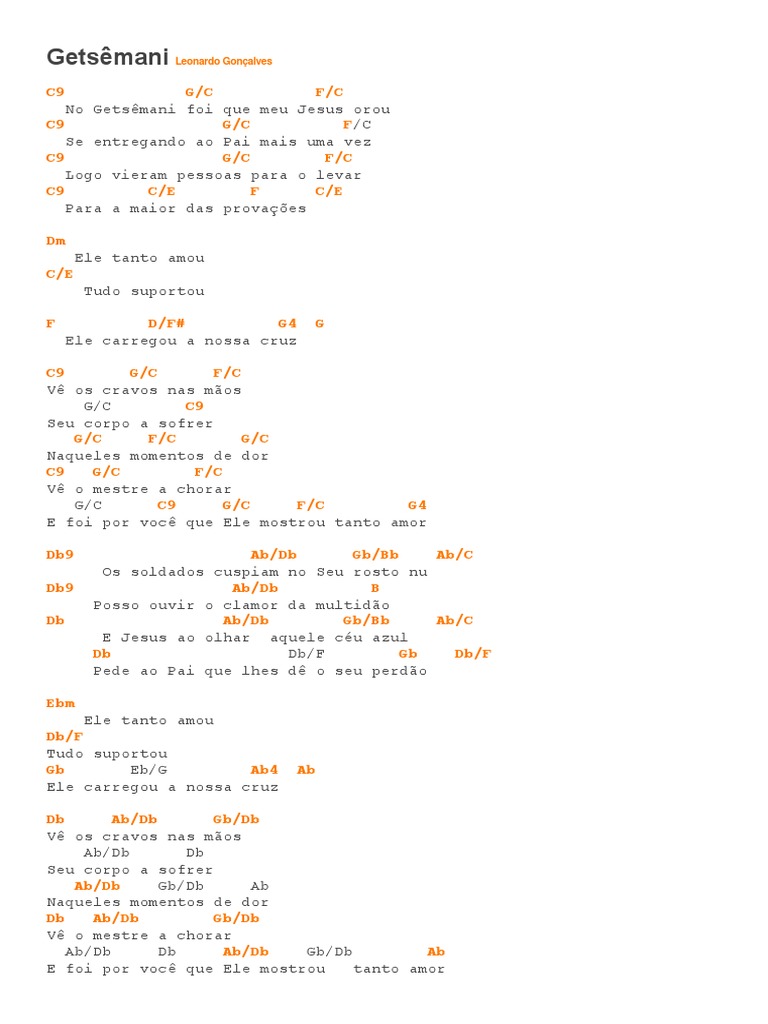 Getsêmani Leonardo Gonçalves Cifra PDF