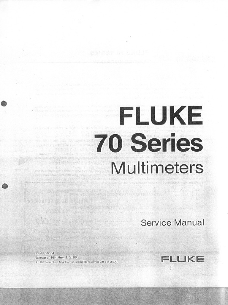 Fluke 70 Series Service Manual PDF | PDF