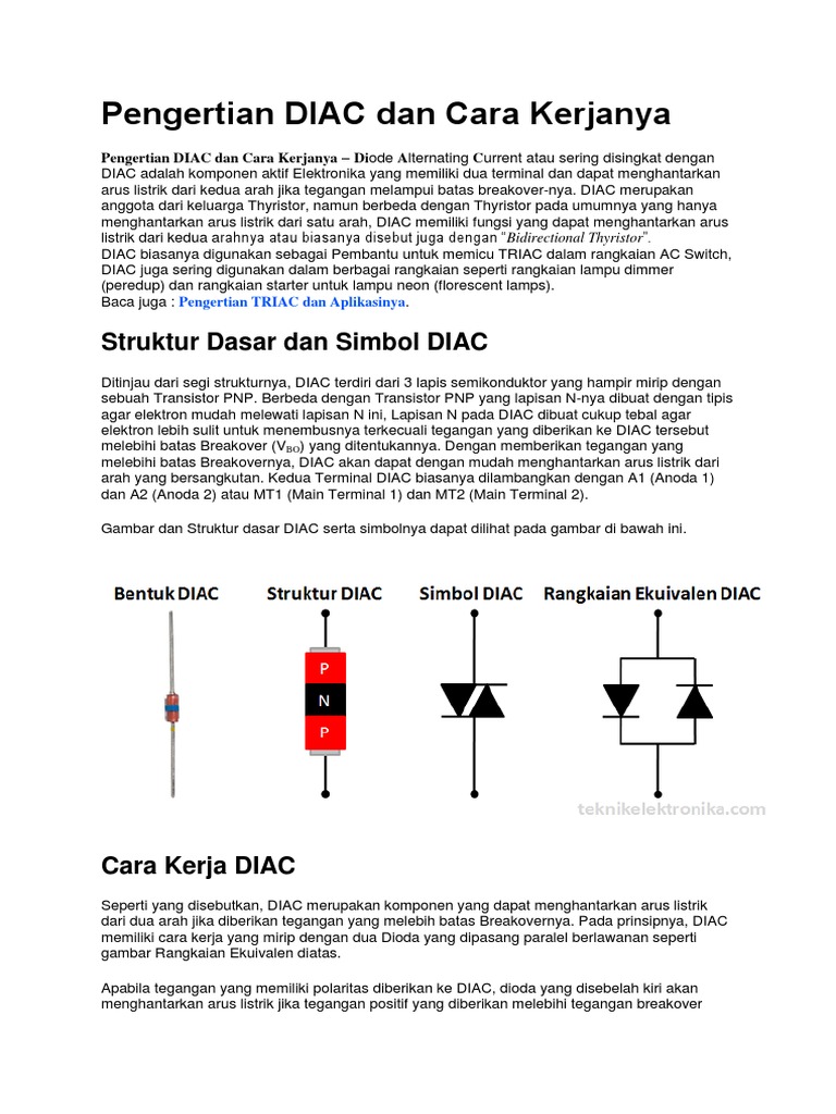 Pengertian dan Cara Kerja DIAC | PDF | Sains & Matematika | Teknologi ...