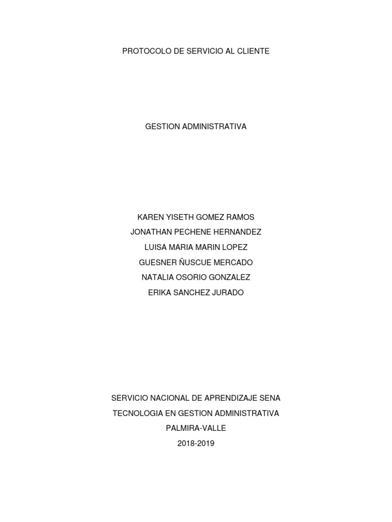 Protocolo de Servicio Al Cliente Ok | PDF | Servicio al Cliente | Cliente