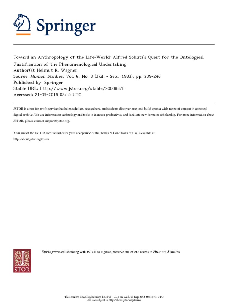 Life World Pdf Phenomenology Philosophy Edmund Husserl