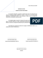 Cámara de Secado para Madera, Informe Técnico de Estado de Obra