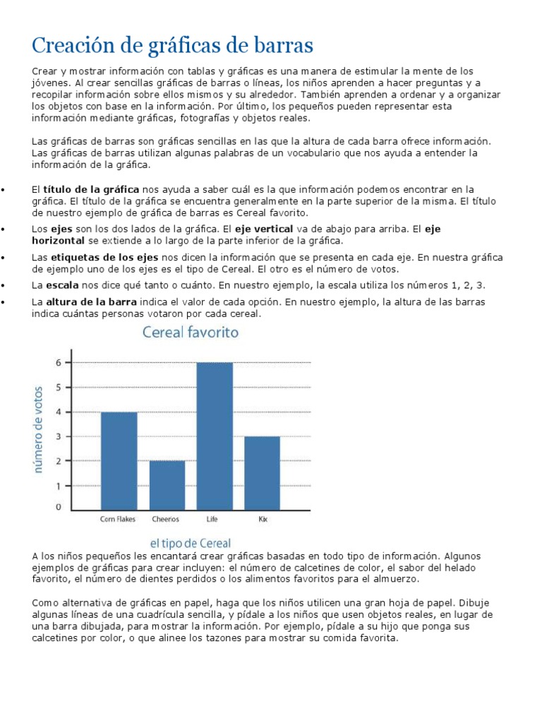 Creación de Gráficas de Barras para Niños | PDF | Gráfico | Información