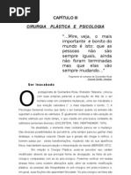 Capítulo 3 da dissertação de mestrado de 1995 - Cirurgia Plástica & Psicologia