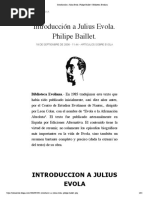 Introducción a Julius Evola. Philipe Baillet. | Biblioteca Evoliana