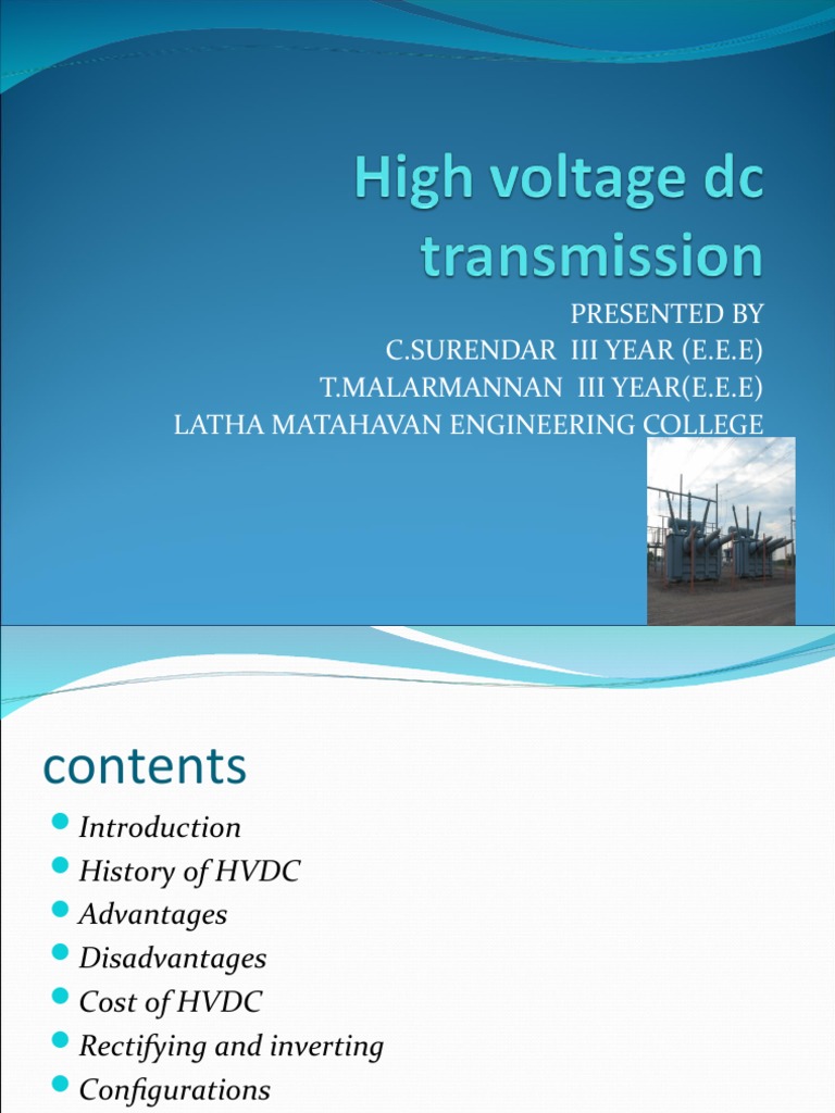 High Voltage DC Transmission | PDF | High Voltage Direct Current | Force