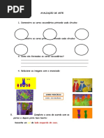 Prova de Artes 3º Ano 2º Bimestre | PDF