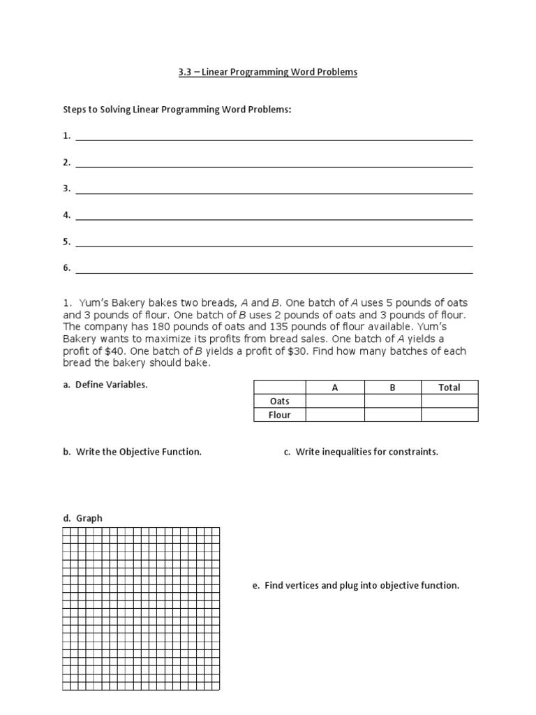 Linear Programming Examples | PDF | Linear Programming | Function ...