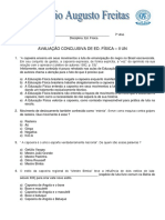 Avaliação conclusiva de Educação Física sobre capoeira e futebol