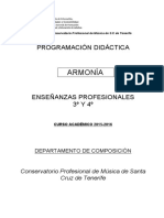 Armonía Programa Conservatorio Tenerife