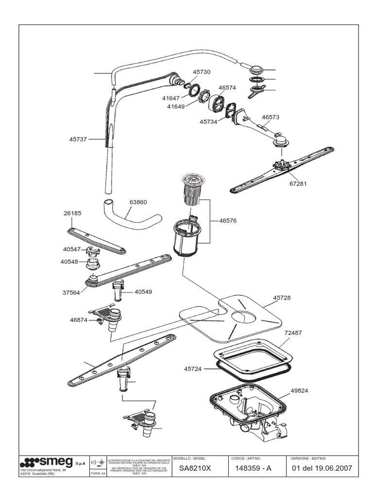 Smeg Dishwasher Parts List PDF
