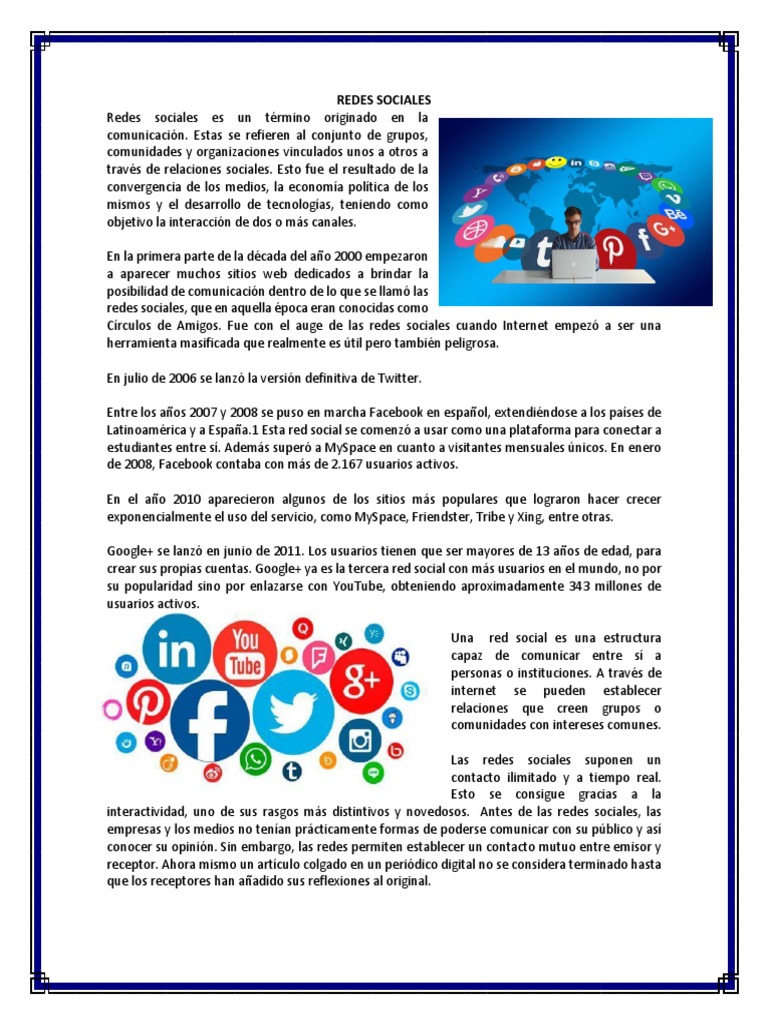 Impacto de las Redes Sociales en la Comunicación | PDF | Servicio de ...