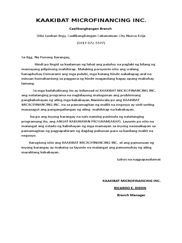 Brgy Courtesy Call Letter PDF