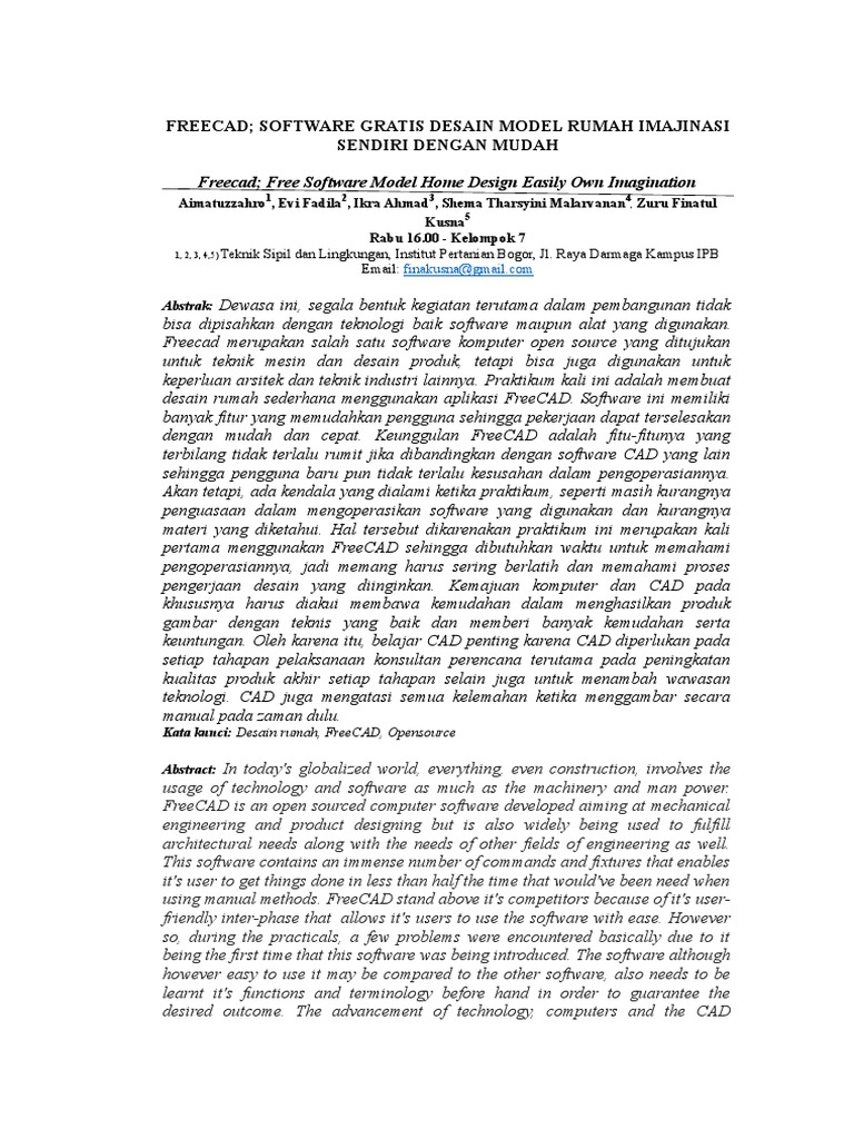 Freecad Software Gratis Desain Rumah Imajinasi Sendiri