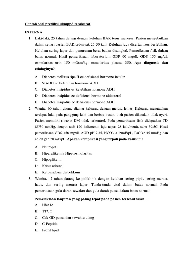 Contoh Soal Ukmppd Klinik Ukdi