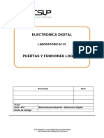 Lab 01 - Compuertas y Funciones Lógicas PDF