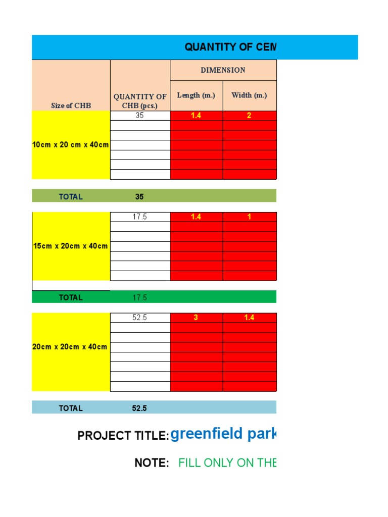 CHB Quantity and Reinforcement Guide | PDF | Building Technology ...
