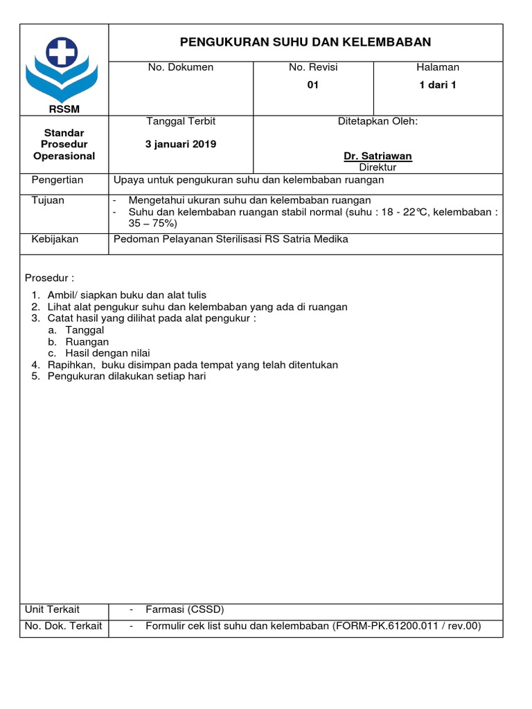 003 Spo CSSD Pengukuran Suhu Dan Kelembaban | PDF | Sains & Matematika