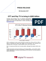 OTT and Pay TV To Bring in $283 Billion: Press Release