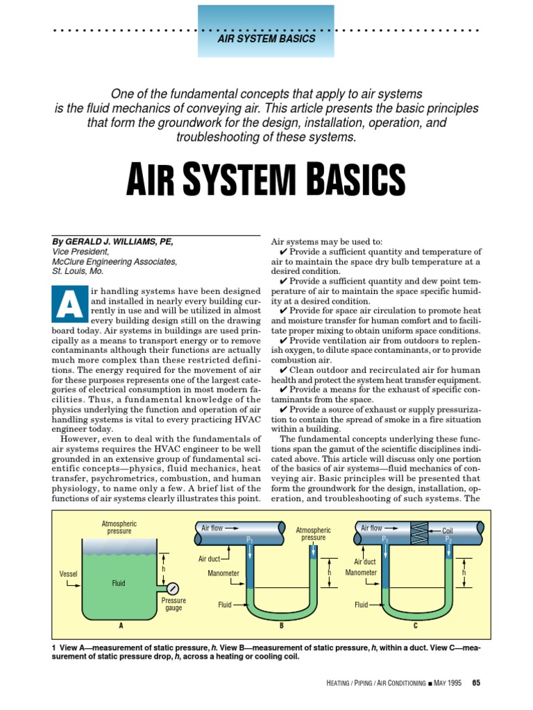Air System Basics PDF Fluid Dynamics Pressure Measurement