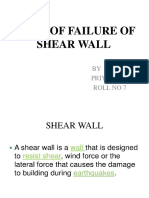 Mode of Failure of Shear Wall