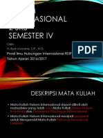 Hukum Internasional 2 Sks Semester Iv: Prodi Ilmu Hubungan Internasional FISIP Unikom Tahun Ajaran 2016/2017