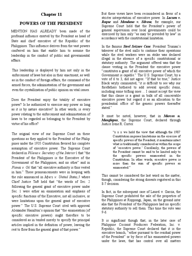 Presidential Powers in the Philippines | PDF | Presidents Of The United ...