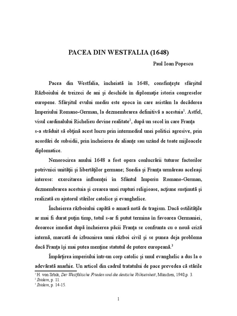 Pacea De La Westfalia