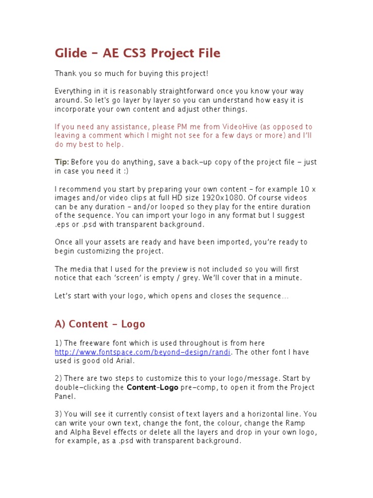 Comprehensive Guide to Customizing an After Effects Glide Project File