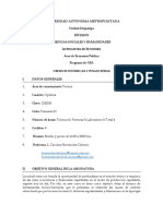 Programa - CRISIS ECONÓMICAS Y FINANCIERAS - Trimestre 2019-I
