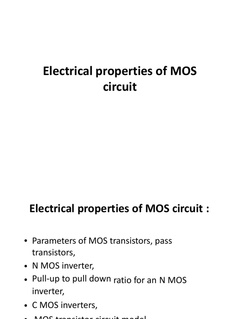 Basic Electrical Properties of MOS PDF Mosfet Cmos