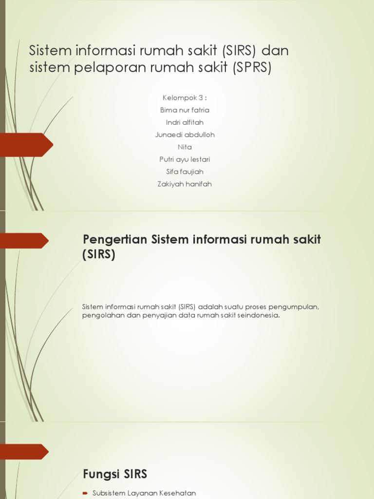 Sistem Informasi Rumah Sakit (SIRS) Dan | PDF