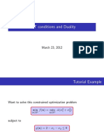 KKT Conditions and Duality: March 23, 2012