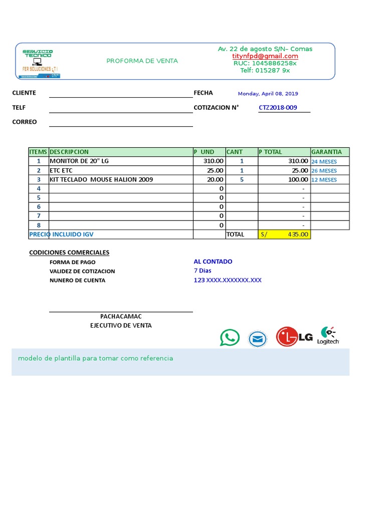 PROFORMAS | PDF | Hardware de la computadora | Informática