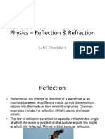 Physics - Reflection & Refraction: Sahil Khandare