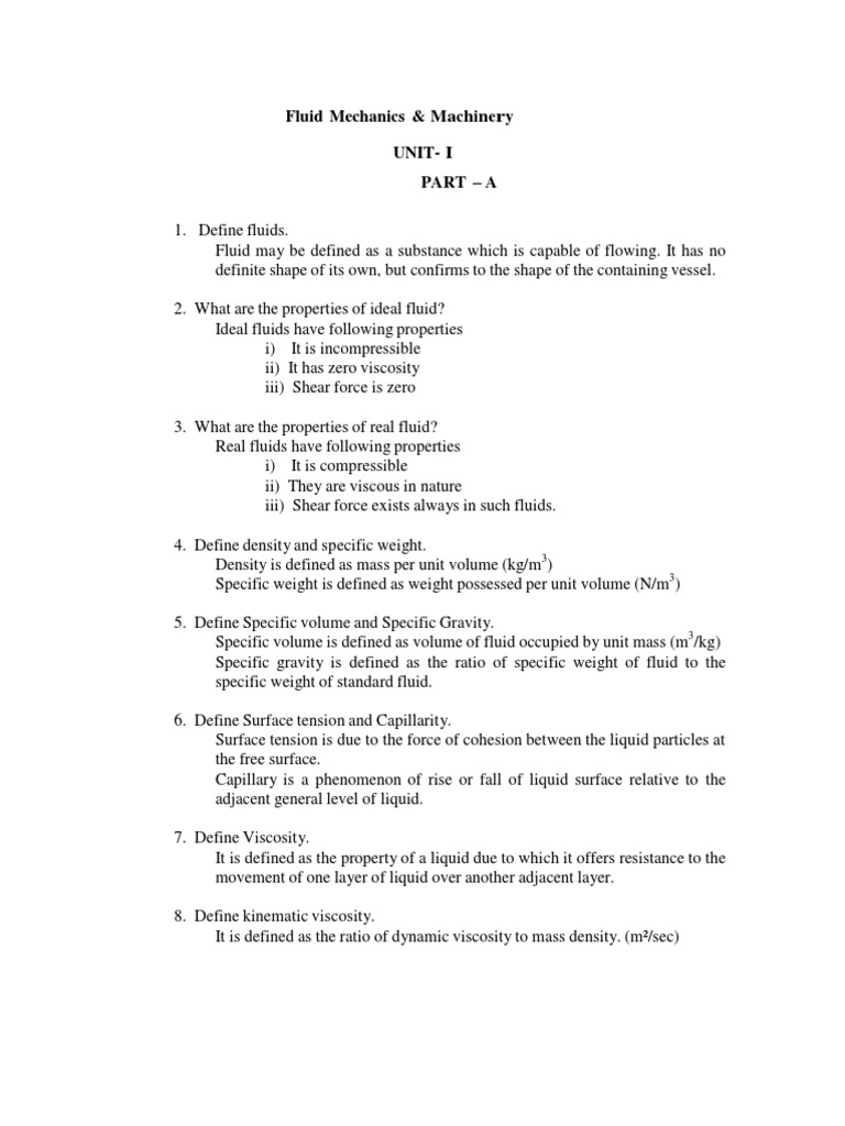 CE6451 Fluid Mechanics Question Bank | PDF | Turbine | Pump