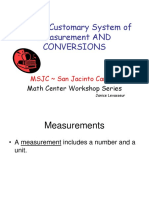 The US Customary System of Measurement AND Conversions: MSJC San Jacinto Campus